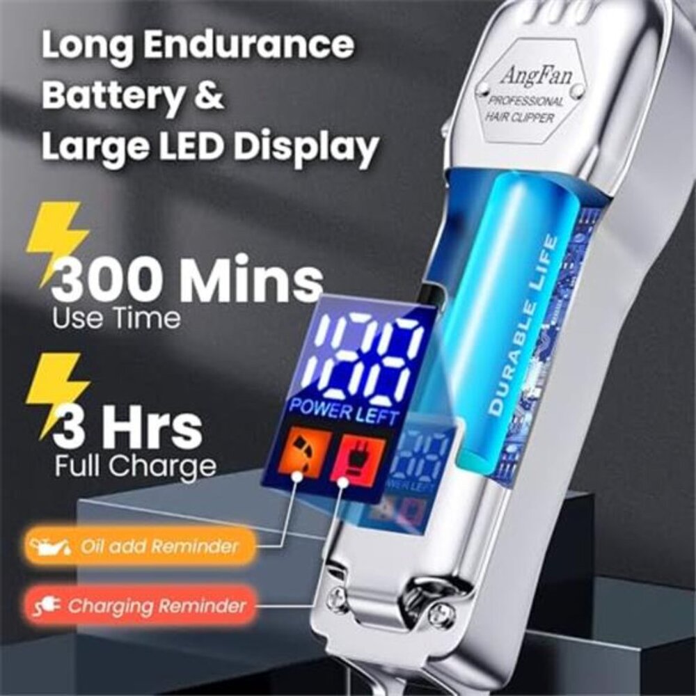 Men's Professional Hair Clipper Cordless Trimmers Set with LCD Display - Picture 3 of 6